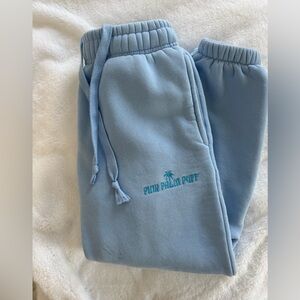 Pink Palm Puff Blue Sweatpants XS Short